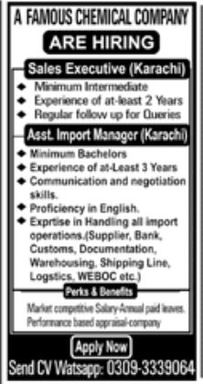 Famous Chemical Company Jobs June 2022