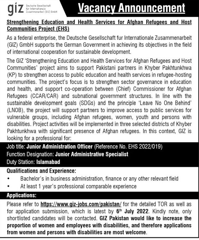 GIZ Jobs June 2022