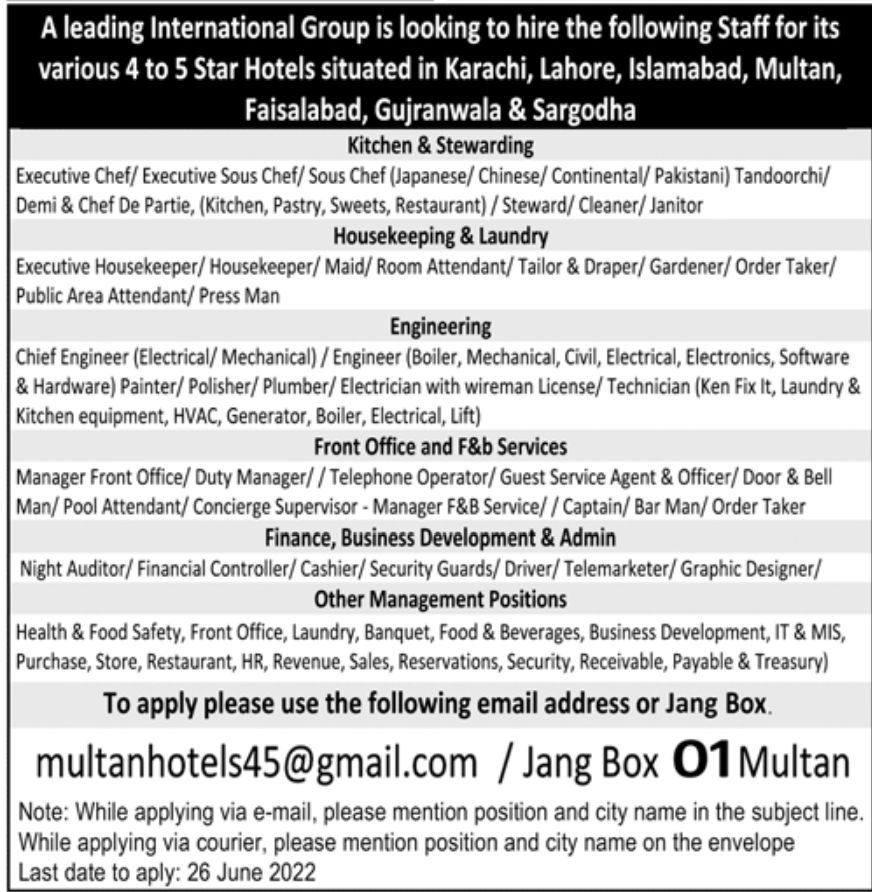 Leading International Group Jobs June 2022