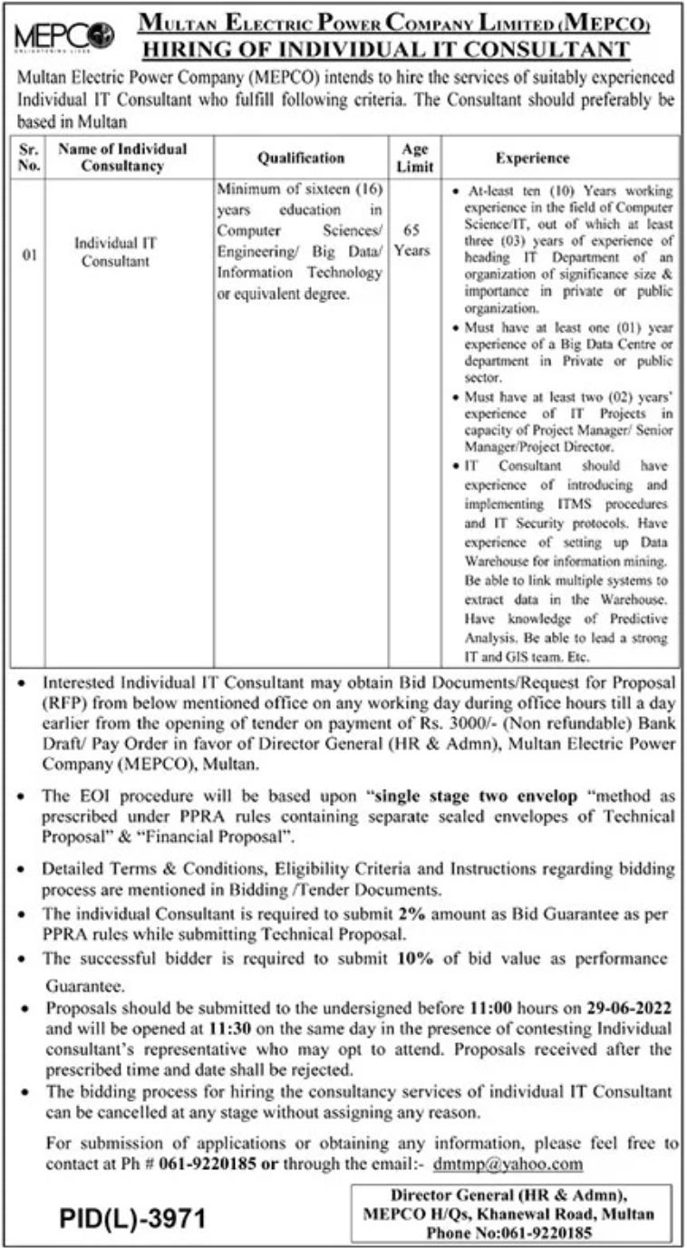 MEPCO Jobs June 2022