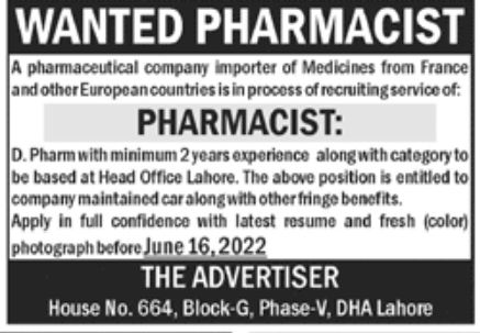 Pharmaceutical Company Jobs June 2022