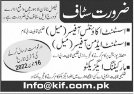 Private Sector Lahore Jobs June 2022