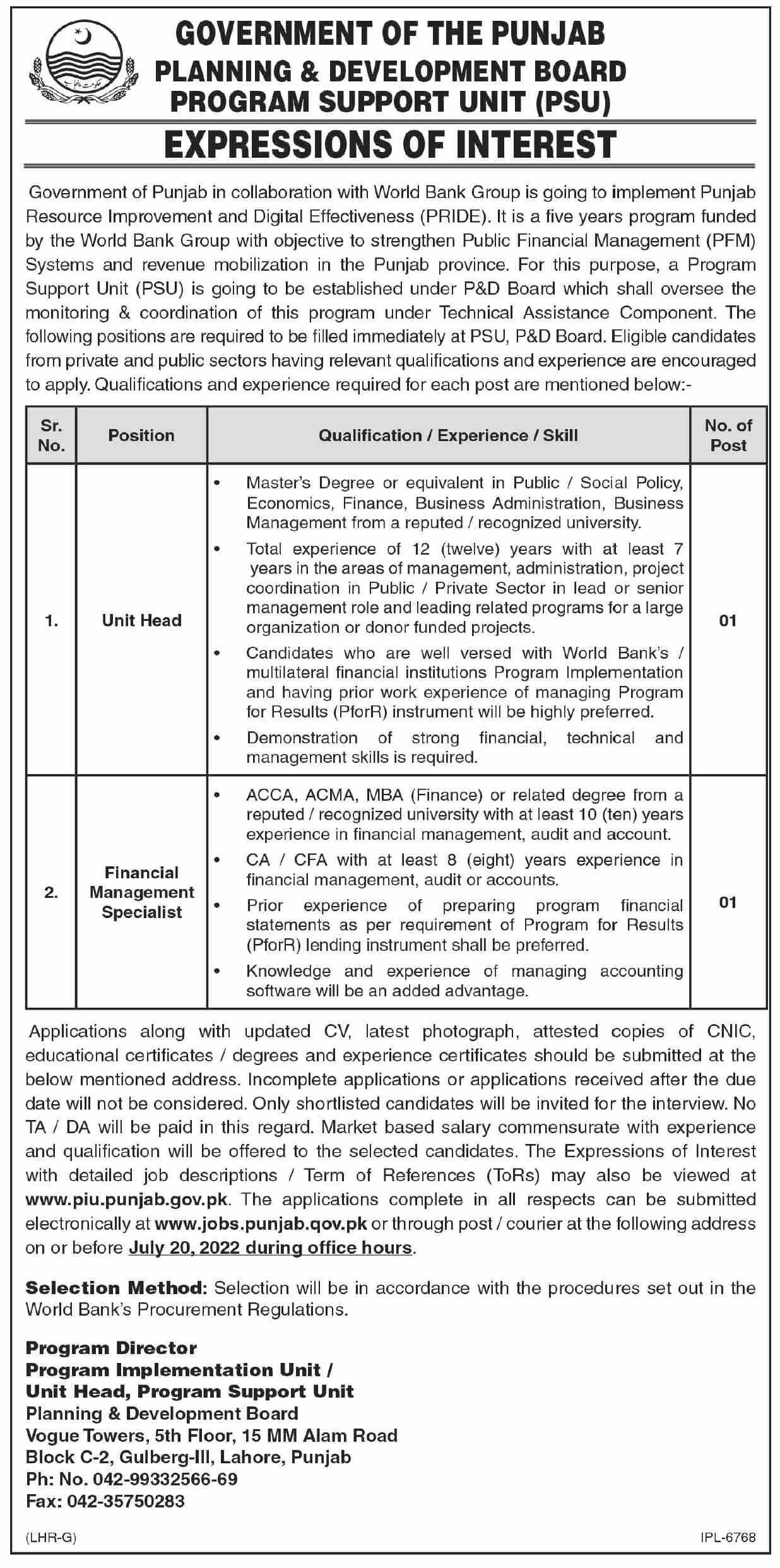 Program Support Unit PSU Jobs June 2022