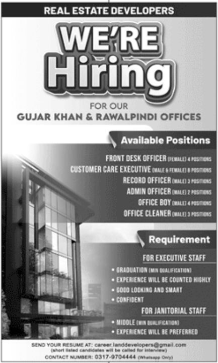 Real Estate Developers Jobs June 2022