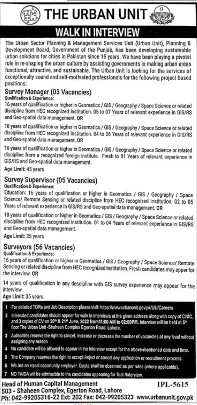 The Urban Unit Jobs June 2022