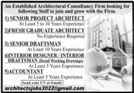 Architectural Consultancy Firm Jobs July 2022