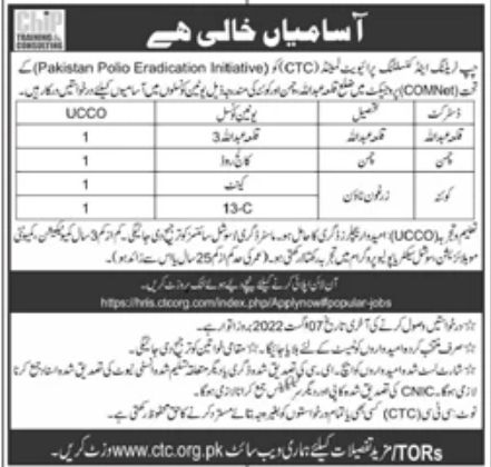 CHIP Training & Consulting Jobs July 2022