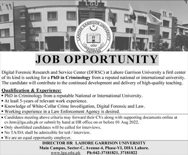 Digital Forensic Research and Service Center DFRSC Jobs July 2022