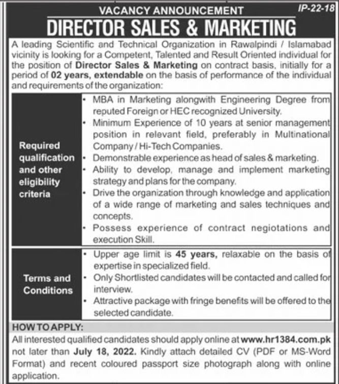 Leading Scientific and Technical Organization Jobs July 2022