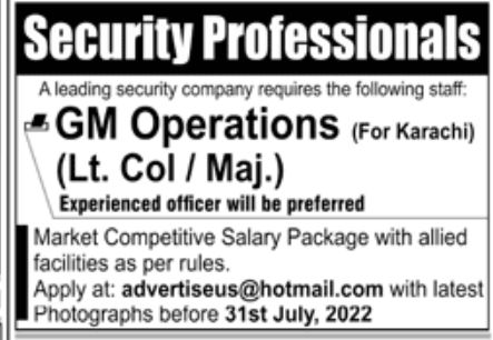 Leading Security Company Jobs July 2022