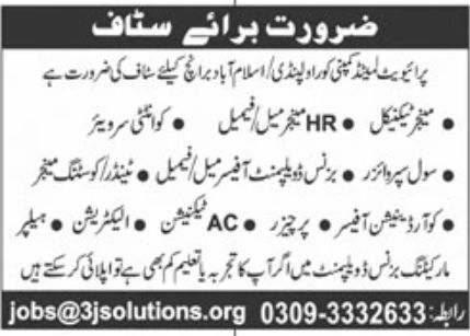 Private Limited Company Islamabad Jobs July 2022