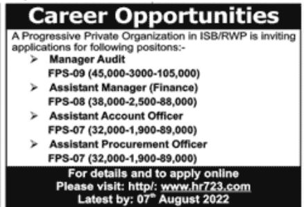 Progressive Private Organization Jobs July 2022