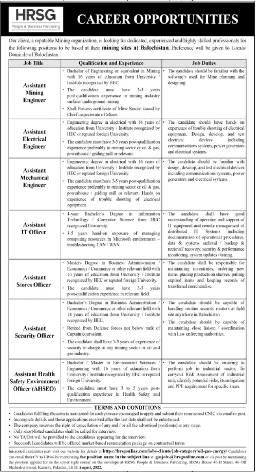 Reputable Mining Organization Jobs July 2022
