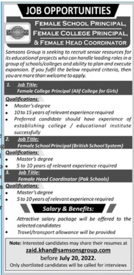 Samsons Group Jobs July 2022