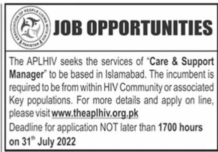 The APLHIV Jobs July 2022
