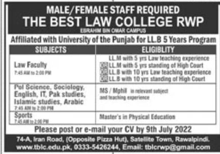 The Best Law College Jobs July 2022