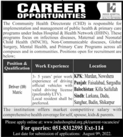The Community Health Directorate CHD Jobs July 2022