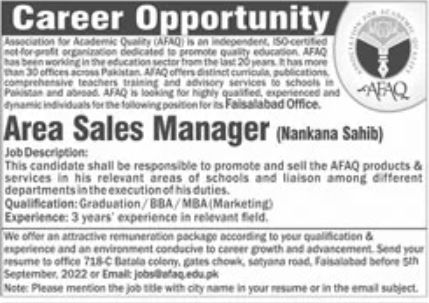 AFAQ Jobs August 2022