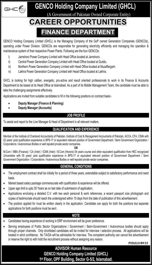 GENCO Holding Company Limited GHCL Jobs August 2022