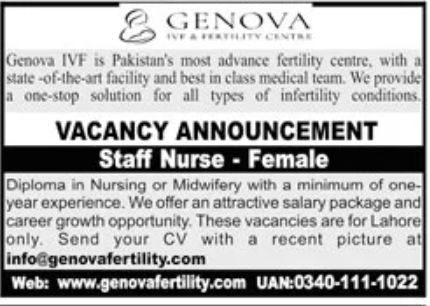 Genova IVF Jobs August 2022