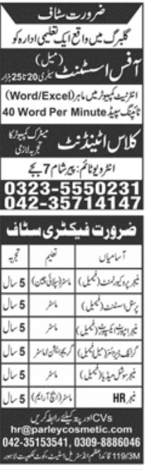 Jang Jobs 14 August 2022