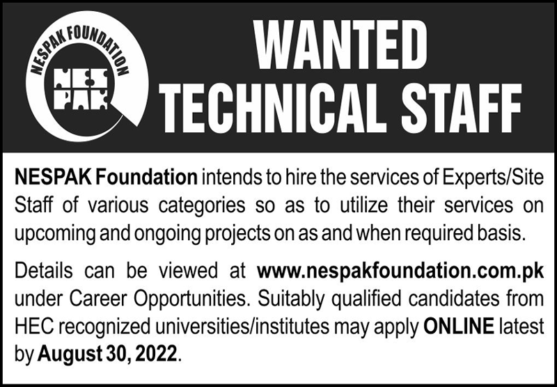NESPAK Foundation Jobs August 2022