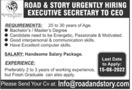 Road & Story Jobs August 2022