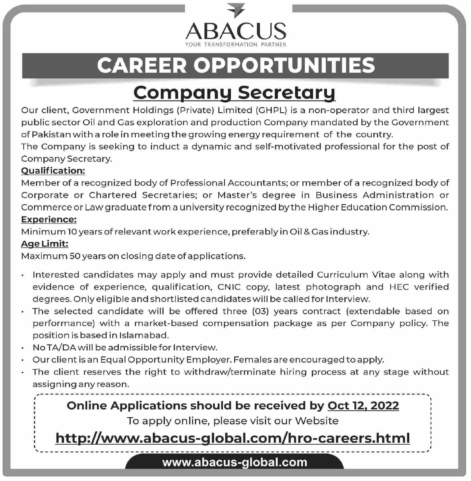 ABACUS Jobs September 2022