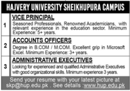 Hajvery University Jobs September 2022