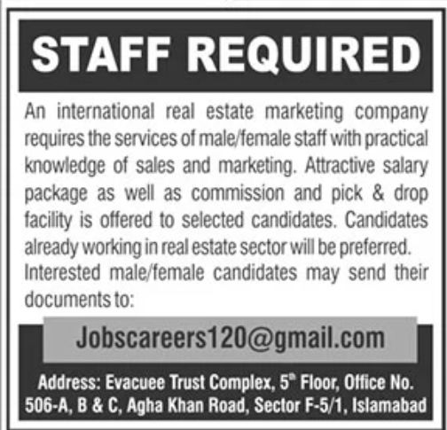 International Real Estate Marketing Company Jobs September 2022
