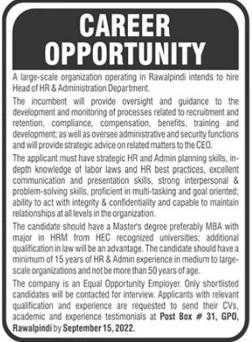Large Scale Organization Jobs September 2022