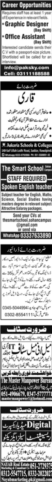 Paperpk Newspaper Jang Jobs 26 September 2022