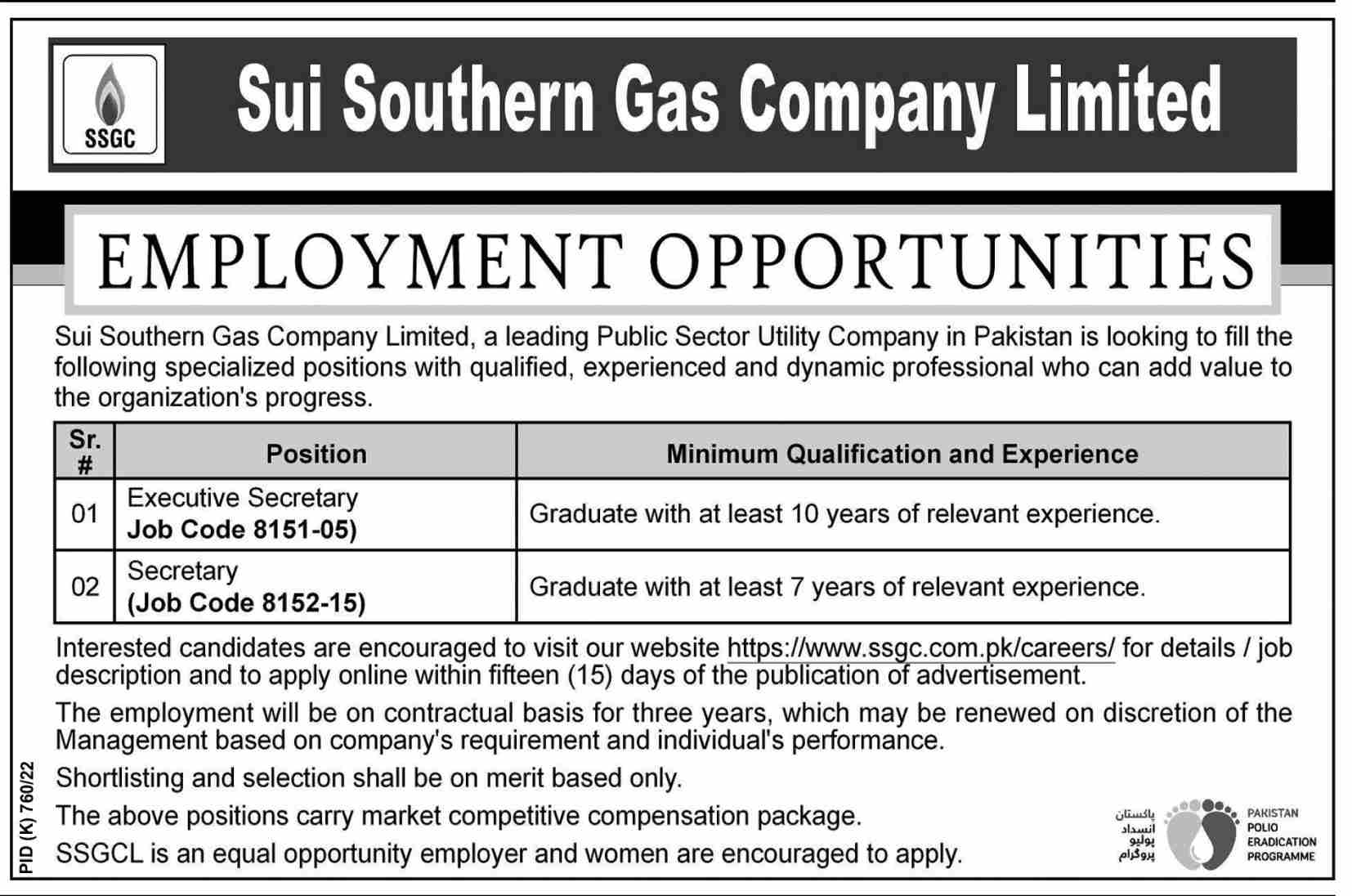 Sui Southern Gas Company Limited Jobs September 2022