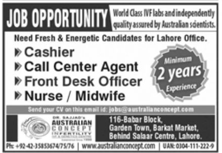 Australian Concept Lahore Jobs October 2022