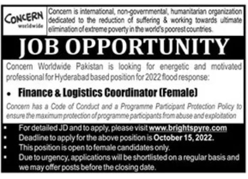 Concern Worldwide Jobs October 2022