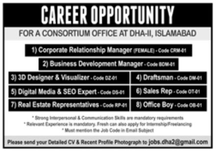 Consortium Office Islamabad Jobs October 2022