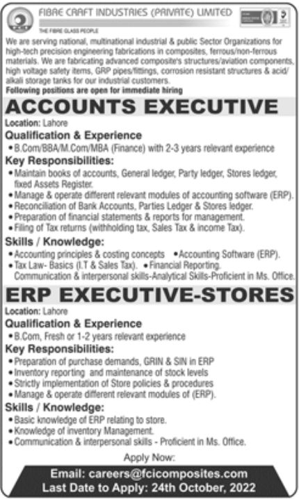 Fibre Craft Industries Private Limited Jobs October 2022