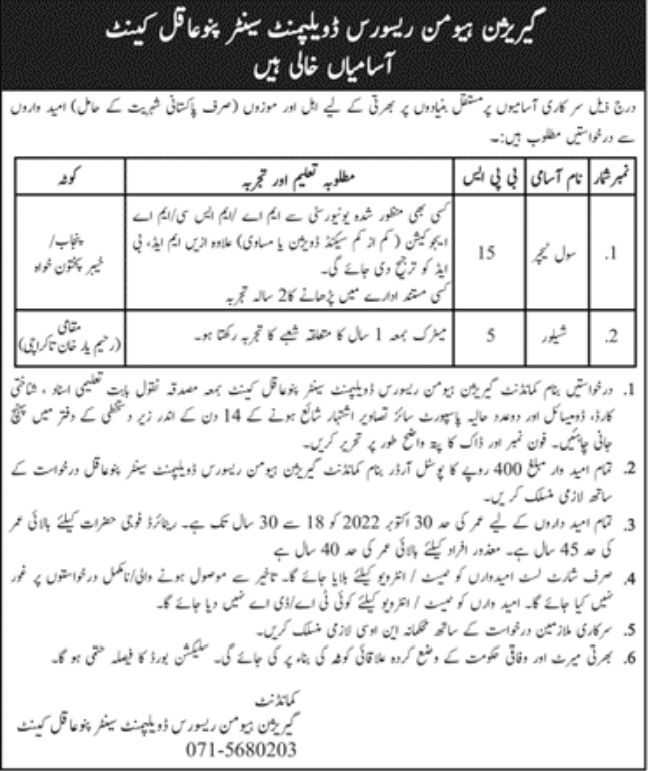 Garrison Human Resource Development Center Jobs October 2022