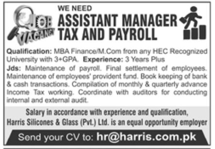 Harris Silicones & Glass Pvt Ltd Jobs October 2022