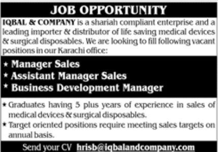 IQBAL & Company Jobs October 2022