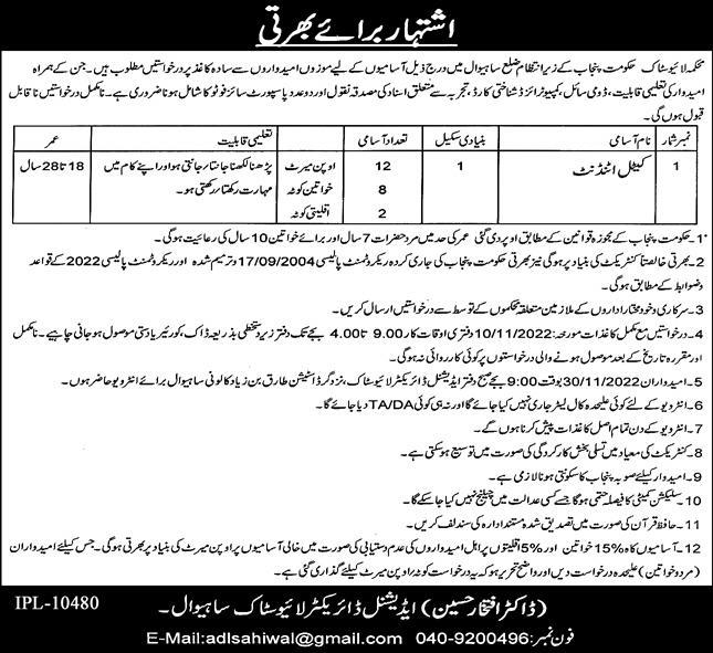 Livestock Department Government of the Punjab Jobs October 2022