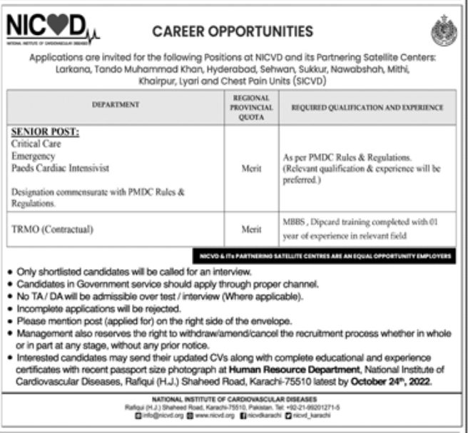 NICVD Jobs October 2022