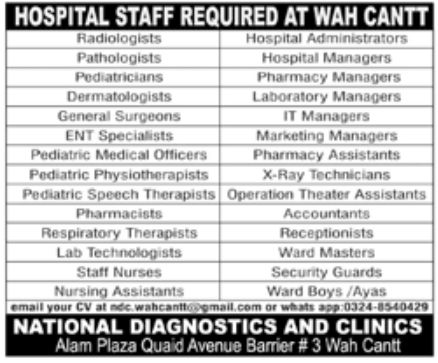 National Diagnostics and Clinics Jobs October 2022