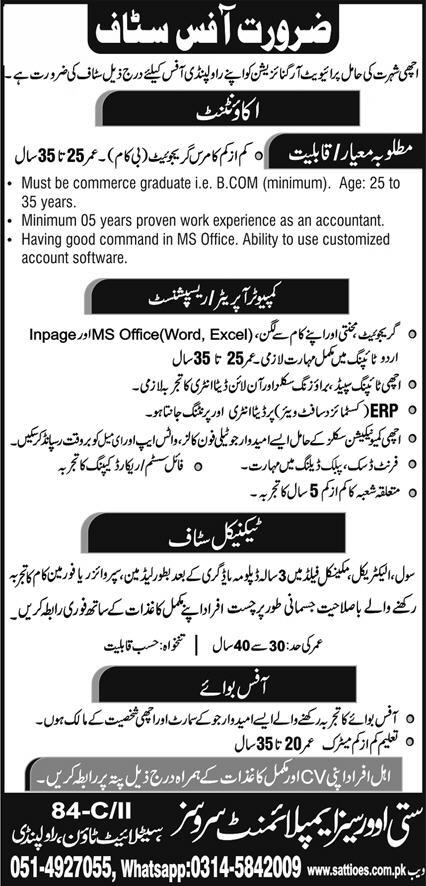 Private Organization Rawalpindi Jobs October 2022