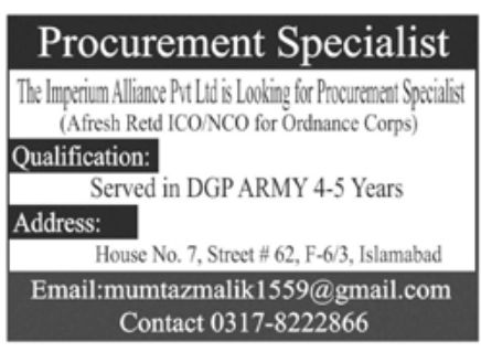 The Imperium Alliance Pvt Ltd Jobs October 2022