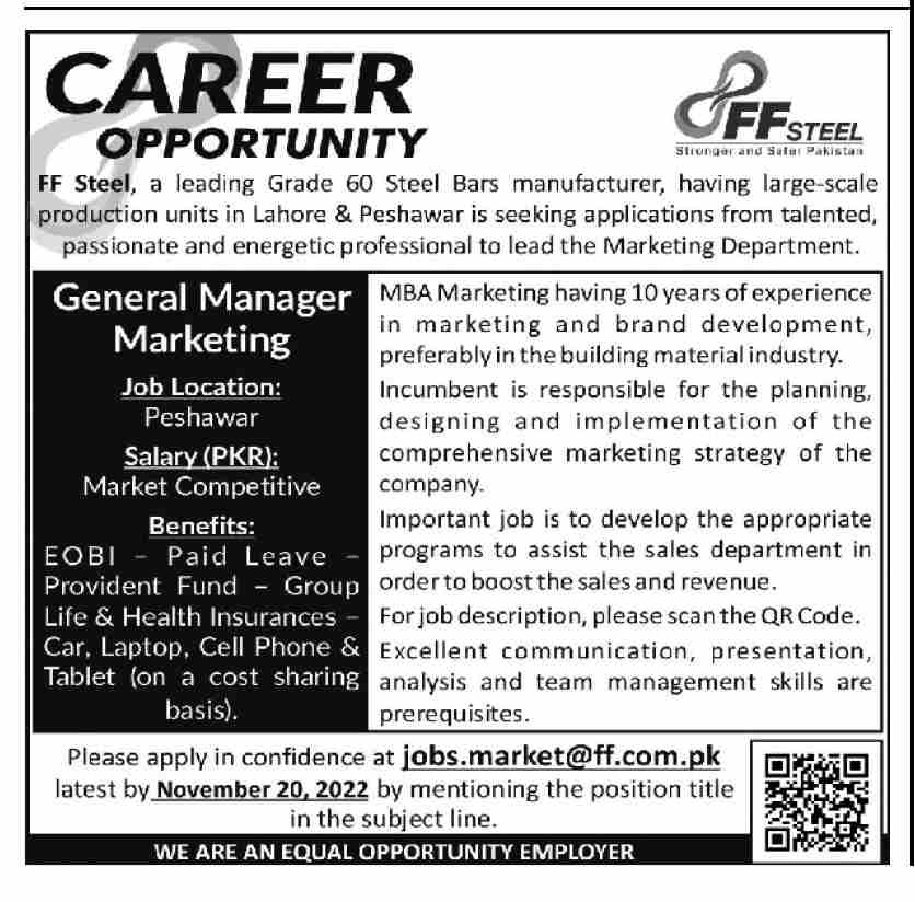 FF Steel Jobs November 2022