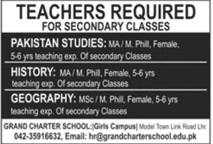 Grand Charter School Jobs November 2022