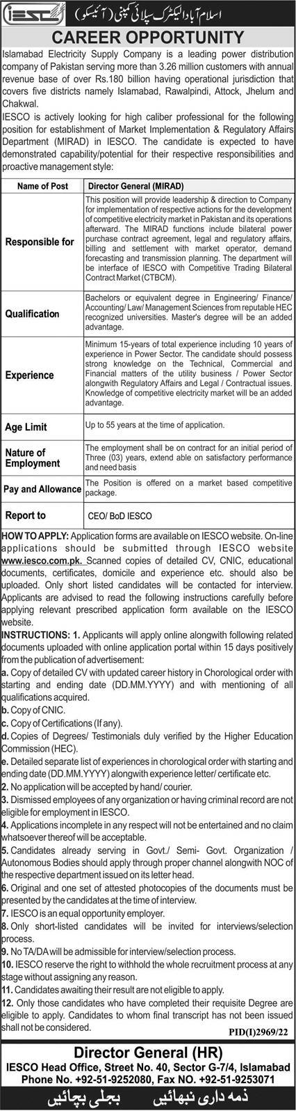 IESCO Jobs November 2022