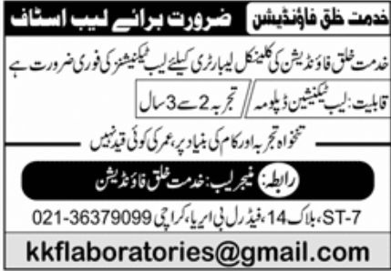 Khidmat e Khalq Foundation Jobs November 2022