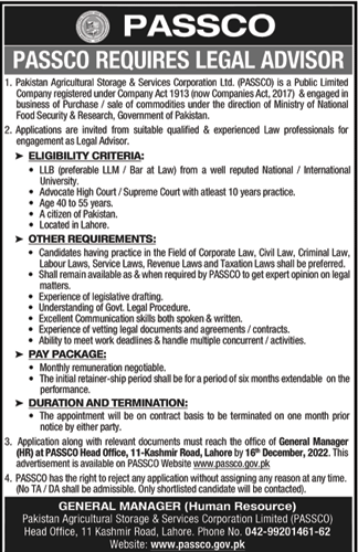 PASSCO Jobs November 2022